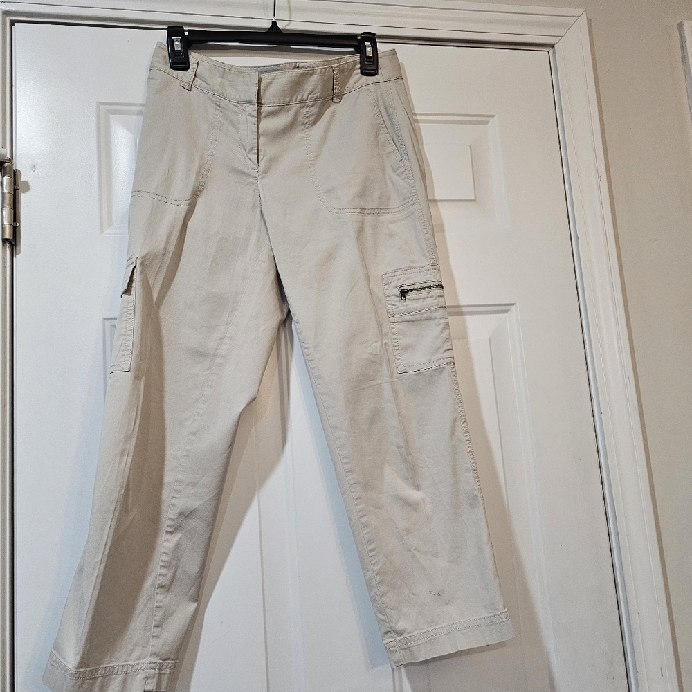 J. Jill Tan Cargo Capris Strech Fit Size 4